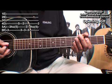 PAPERBACK WRITER The Beatles Guitar Lesson 2 Chord Guitar Songs @EricBlackmonGuitar