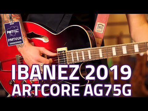 Ibanez 2019 Artcore Full-Hollow AG75G Semi-Acoustic Guitar Scarlet Gradation Demo