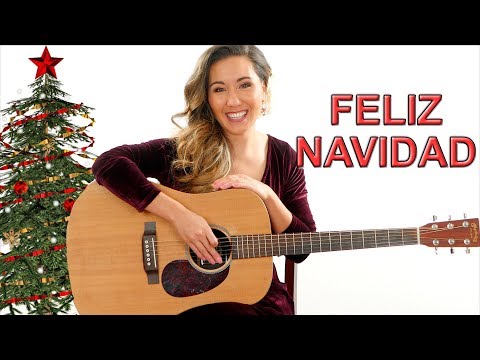 Feliz Navidad - EASY Guitar Tutorial with Play Along