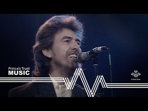 George Harrison &amp; Ringo Starr - While My Guitar Gently Weeps (The Prince&#039;s Trust Rock Gala 1987)