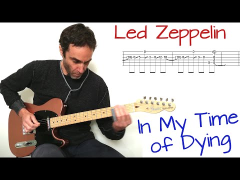 Led Zeppelin - In My Time of Dying - Guitar lesson / tutorial / cover with tab