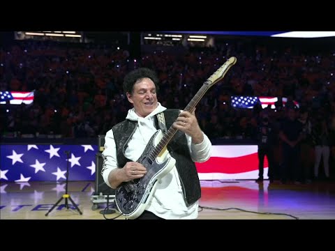 Journey&#039;s Neal Schon performs the National Anthem during Game 1 of the 2022 NBA Finals | NBA on ESPN