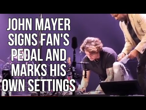 John Mayer Autographs A Fan&#039;s Klon Centaur &amp; Marks His Settings (Credit: jennyharnett)