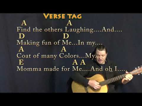 Coat of Many Colors (Dolly Parton) Strum Guitar Cover Lesson in G &amp; A with Chords/Lyrics