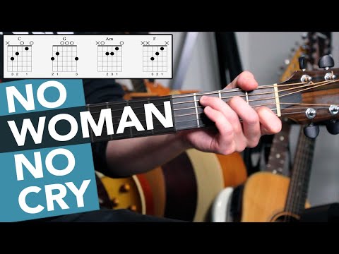NO WOMAN NO CRY Guitar Lesson Tutorial (Bob Marley) 4 Chord Guitar Song for Beginners