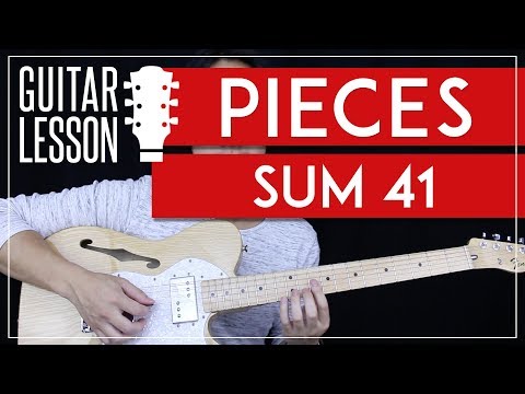 Pieces Guitar Tutorial - Sum 41 Guitar Lesson 🎸 |Solo + No Capo + Guitar Cover|