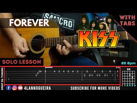 Forever - Kiss (Solo Lesson with Tabs + Normal/Slow Speed)