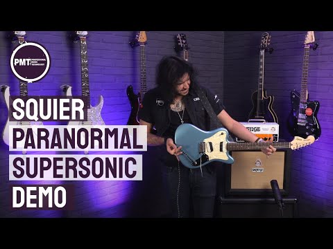 Squier Paranormal Super-Sonic Guitar Demo - Reverse Headstock &amp; Body Guitar, Forward Thinking Sound!