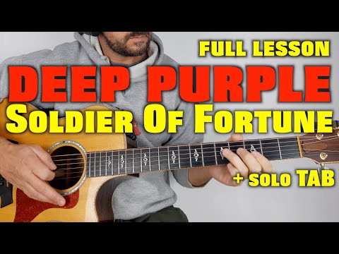 Deep Purple Soldier Of Fortune Lesson and Solo with TAB