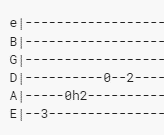 guitar tab Symbols – Hammer-on – “h”