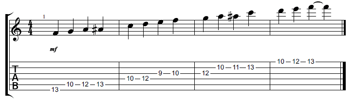 F Major Scale – Standard Notation