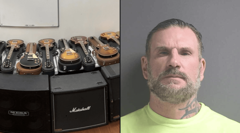 Suspect and Gibson Les Paul guitars